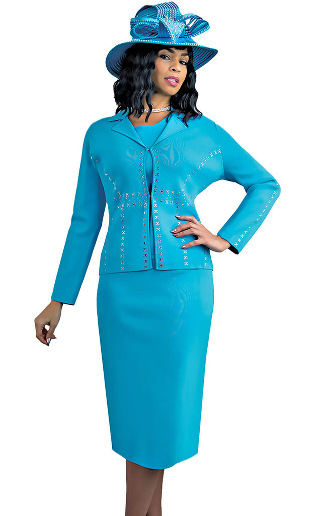 Lily And Taylor Suit 769-Light Blue | Church suits for less