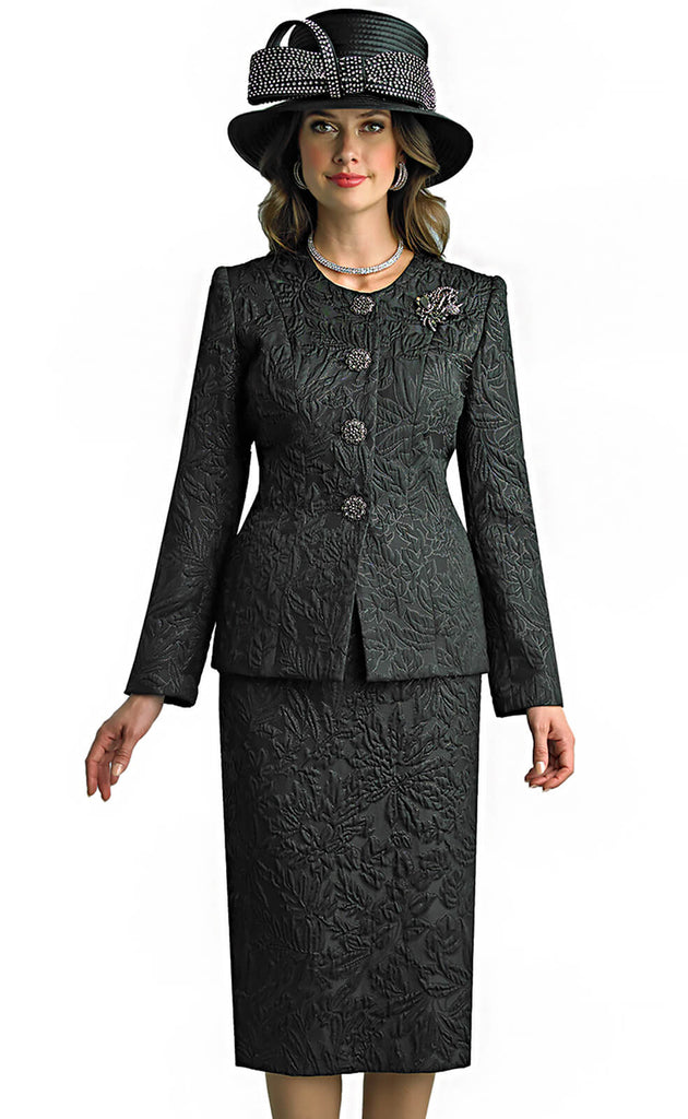 Lily And Taylor Suit 4805-Black/Black - Church Suits For Less