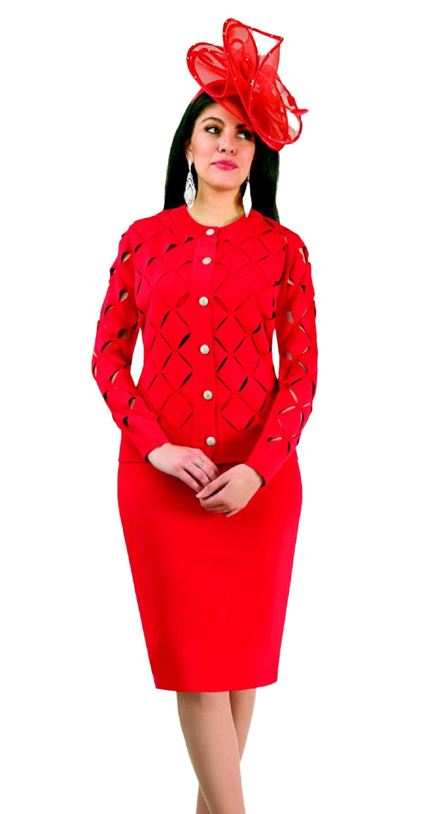 Lily And Taylor Suit 800-Red - Church Suits For Less