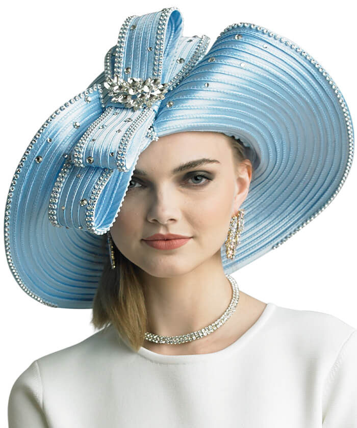 Lily and Taylor Hat H390-Blue - Church Suits For Less