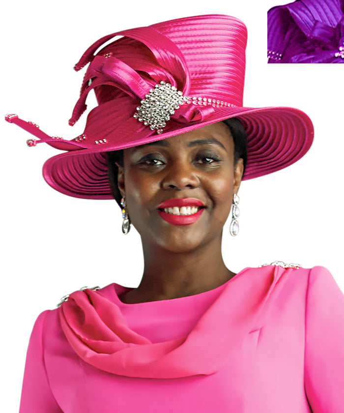 Lily and Taylor Hat H1003-Purple - Church Suits For Less