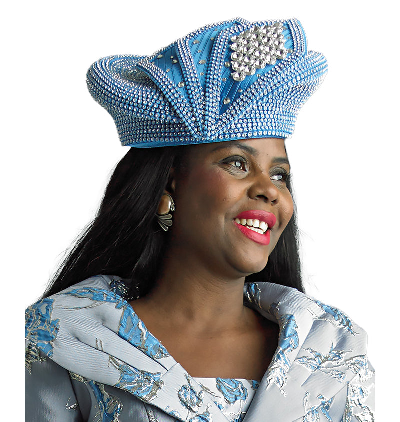 Lily and Taylor Hat H382 - Blue - Church Suits For Less