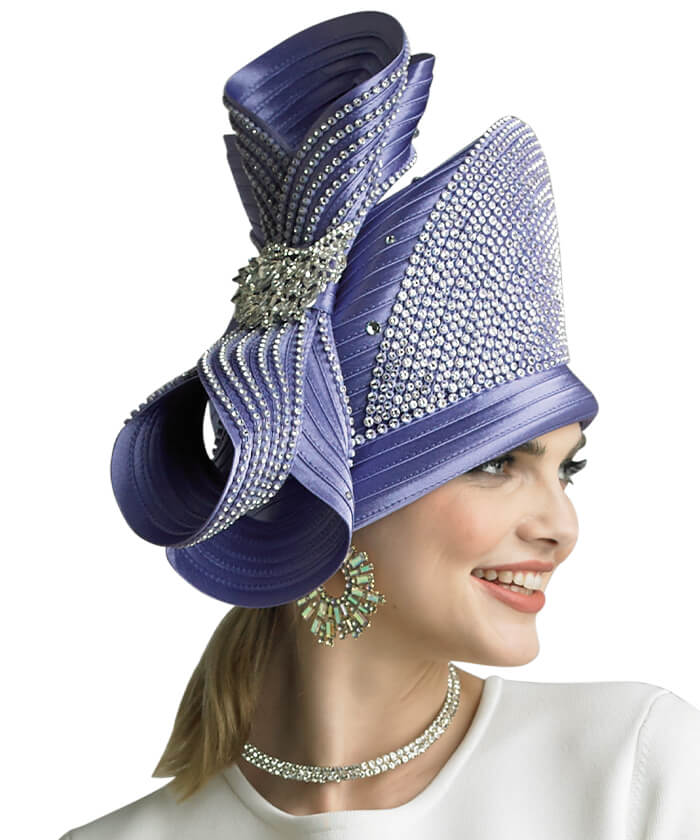 Lily and Taylor Hat H389-Lavender - Church Suits For Less