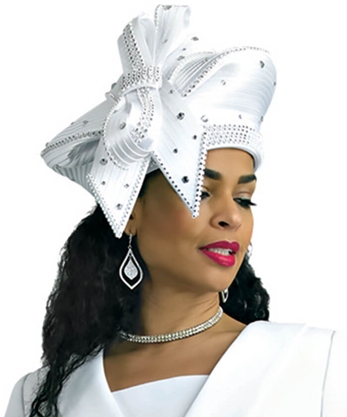 Lily and Taylor Hat H395-White - Church Suits For Less