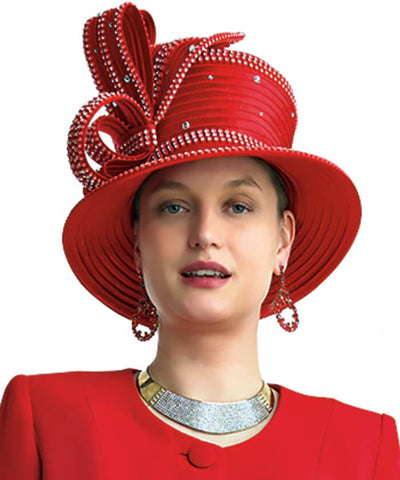 Lily and Taylor Hat H397-Red - Church Suits For Less