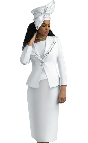 Lily And Taylor Suit 4635-White | Church suits for less