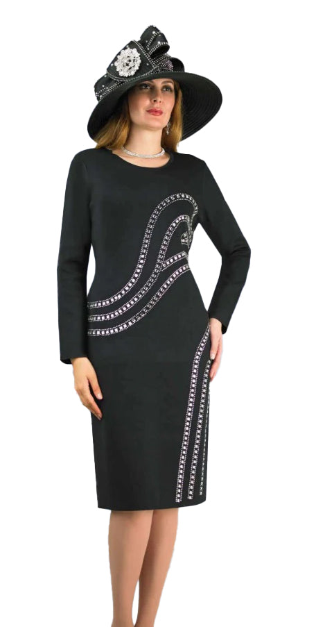 Lily And Taylor Dress 606-Black - Church Suits For Less