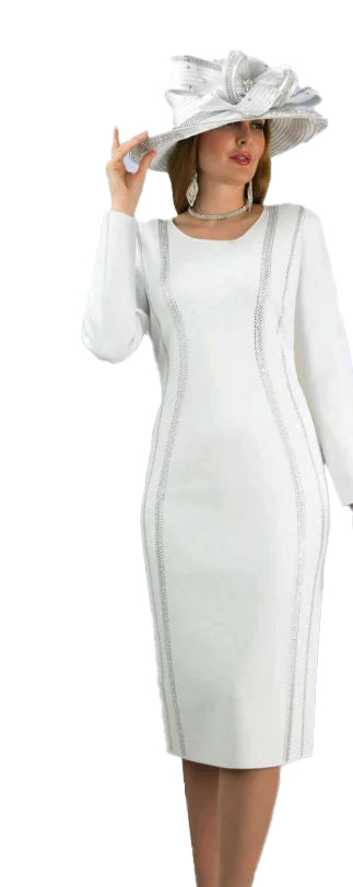 Lily And Taylor Dress 797-White - Church Suits For Less