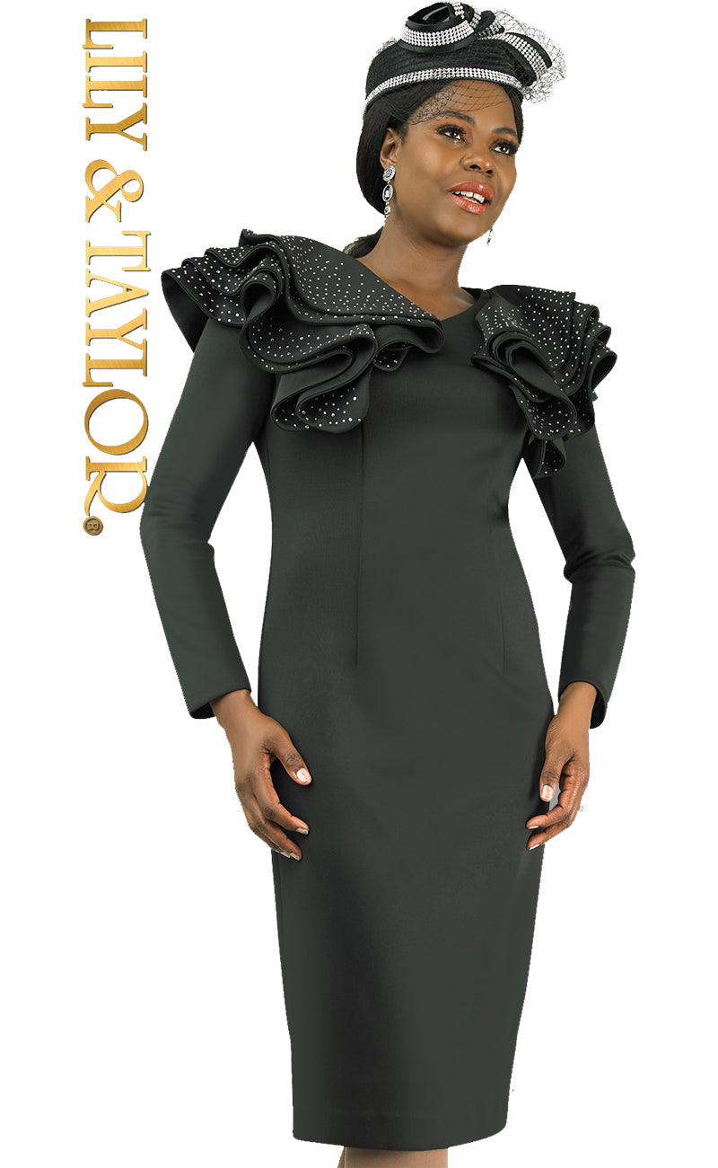 Lily And Taylor Dress 4900-Black - Church Suits For Less