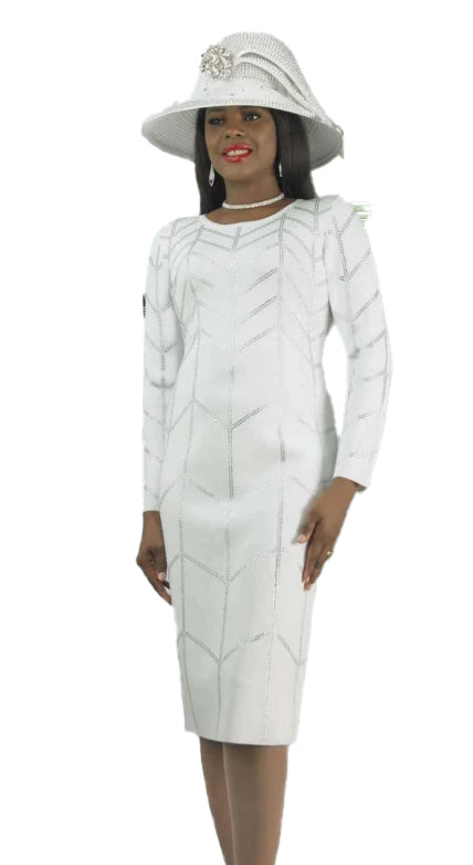 Lily And Taylor Dress 602-White - Church Suits For Less