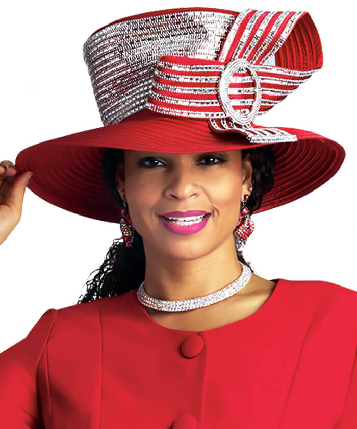 Lily and Taylor Hat H119-Red - Church Suits For Less