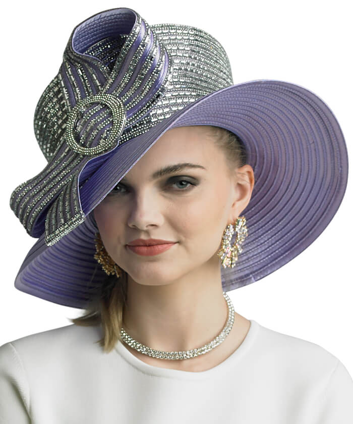 Lily and Taylor Hat H119-Lavender - Church Suits For Less