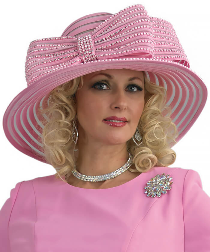 Lily and Taylor Hat H211-Pink - Church Suits For Less