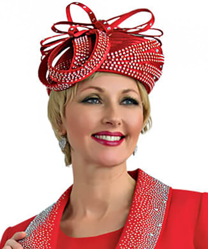 Lily and Taylor Hat H277-Red - Church Suits For Less