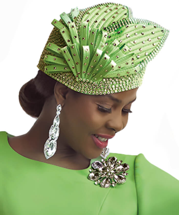 Lily and Taylor Hat H300-Apple Green - Church Suits For Less