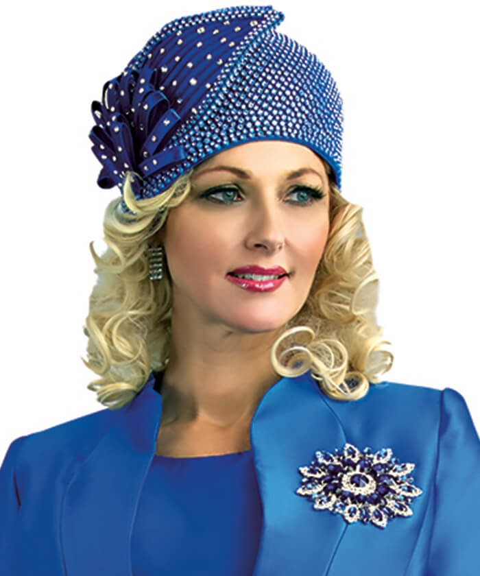 Lily and Taylor Hat H300-Royal - Church Suits For Less