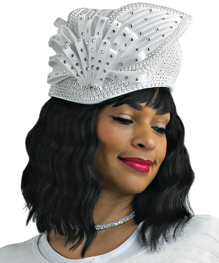 Lily and Taylor Hat H300-White - Church Suits For Less