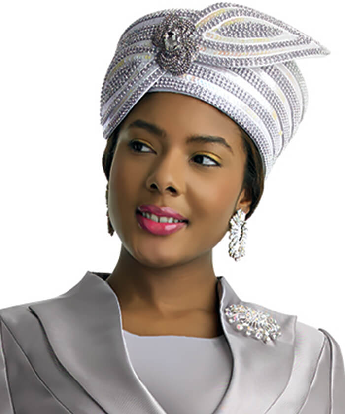 Lily and Taylor Hat H357-Silver - Church Suits For Less