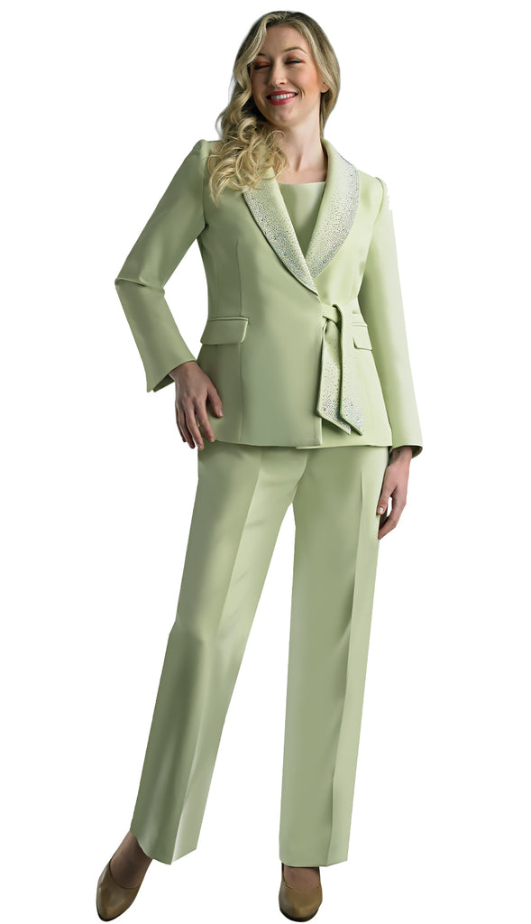 Lily And Taylor Pant Suit 4373-Lime | Church suits for less