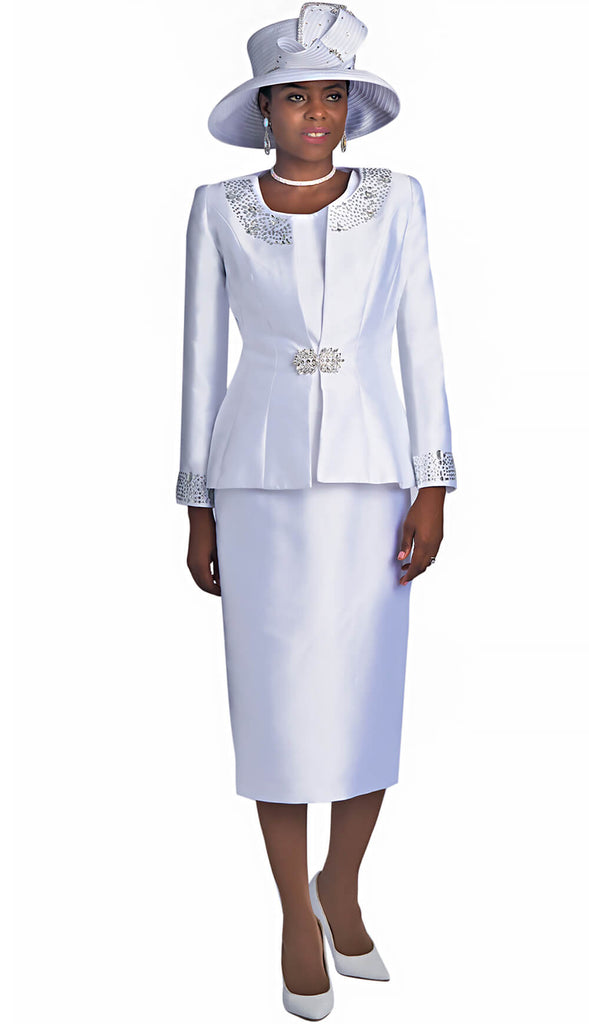 Lily And Taylor Suit 3800-White | Church suits for less