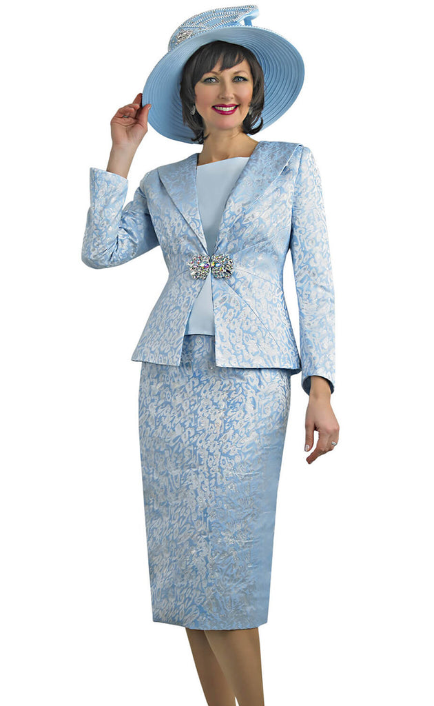 Lily And Taylor Suit 4576-Ice Blue | Church suits for less