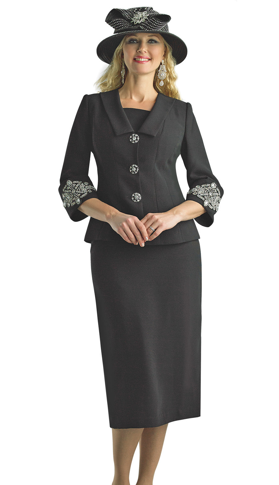 Lily And Taylor Suit 4590-Black - Church Suits For Less