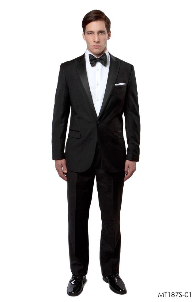 Men's Bryan Michaels Suits MT187SC Black - Church Suits For Less