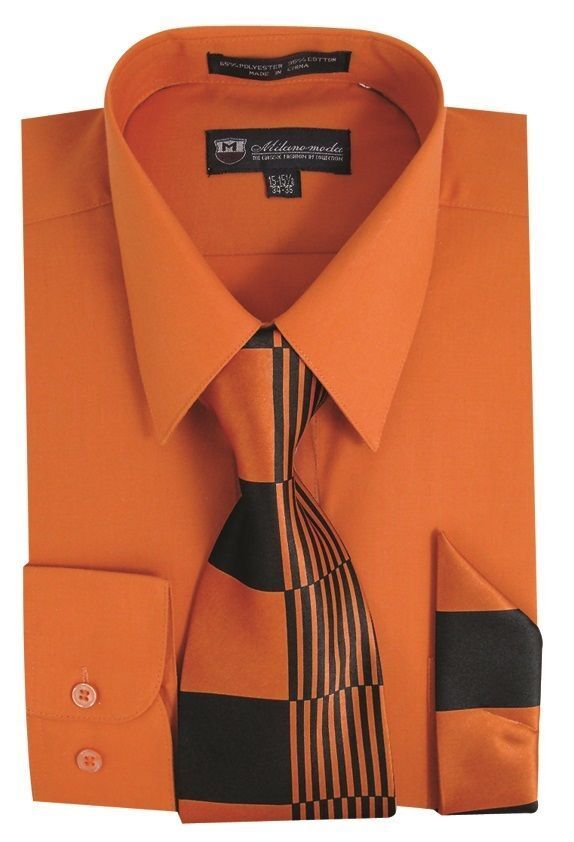 Milano Moda Shirt SG21C-Orange - Church Suits For Less