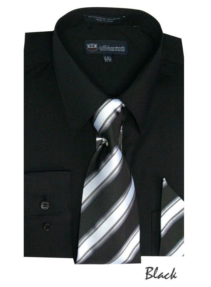 Men Dress Shirt SG-21-Black - Church Suits For Less