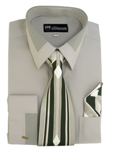 Men Dress Shirt SG-34C-Grey - Church Suits For Less