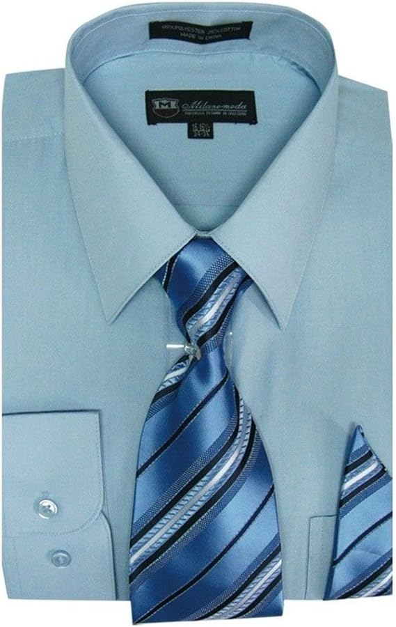 Men Dress Shirt SG-21A Light Blue - Church Suits For Less