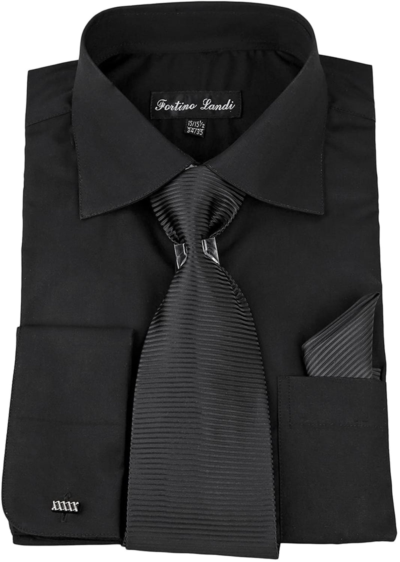 Men Dress Shirt SG-27C-Black - Church Suits For Less