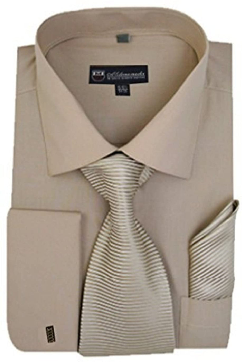 Men Dress Shirt SG-27C-Khaki - Church Suits For Less