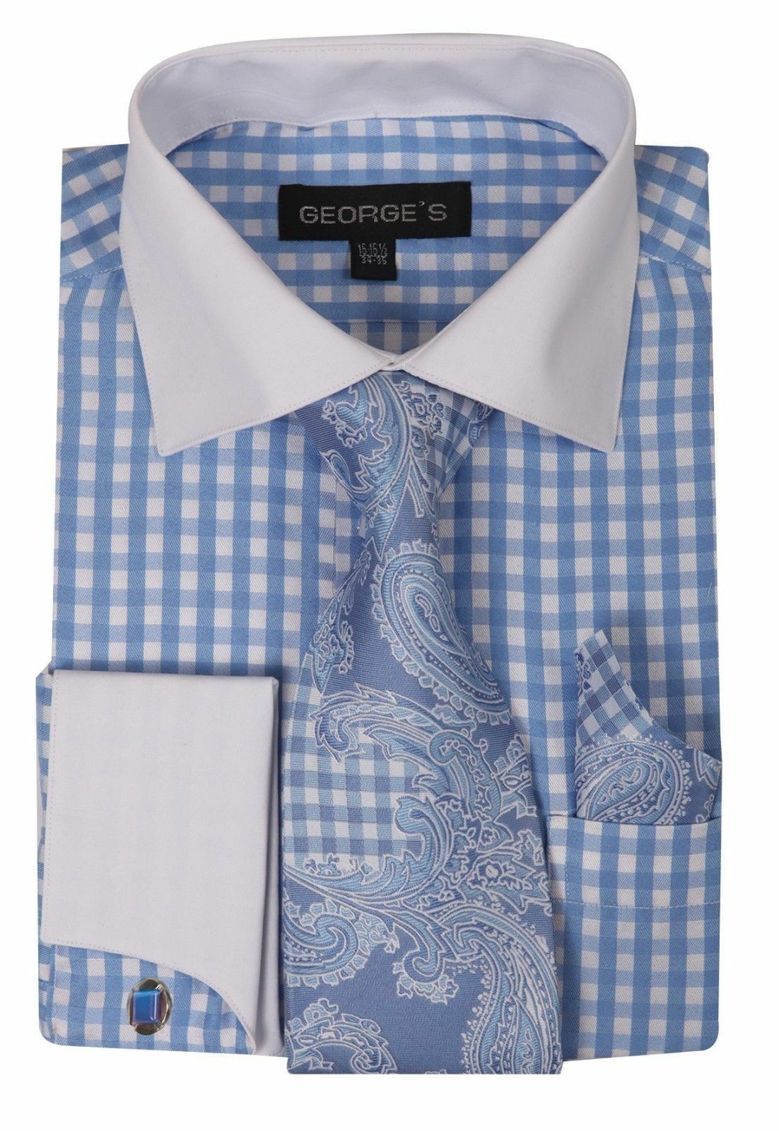 Milano Moda Men Shirt AH615C-Light Blue - Church Suits For Less