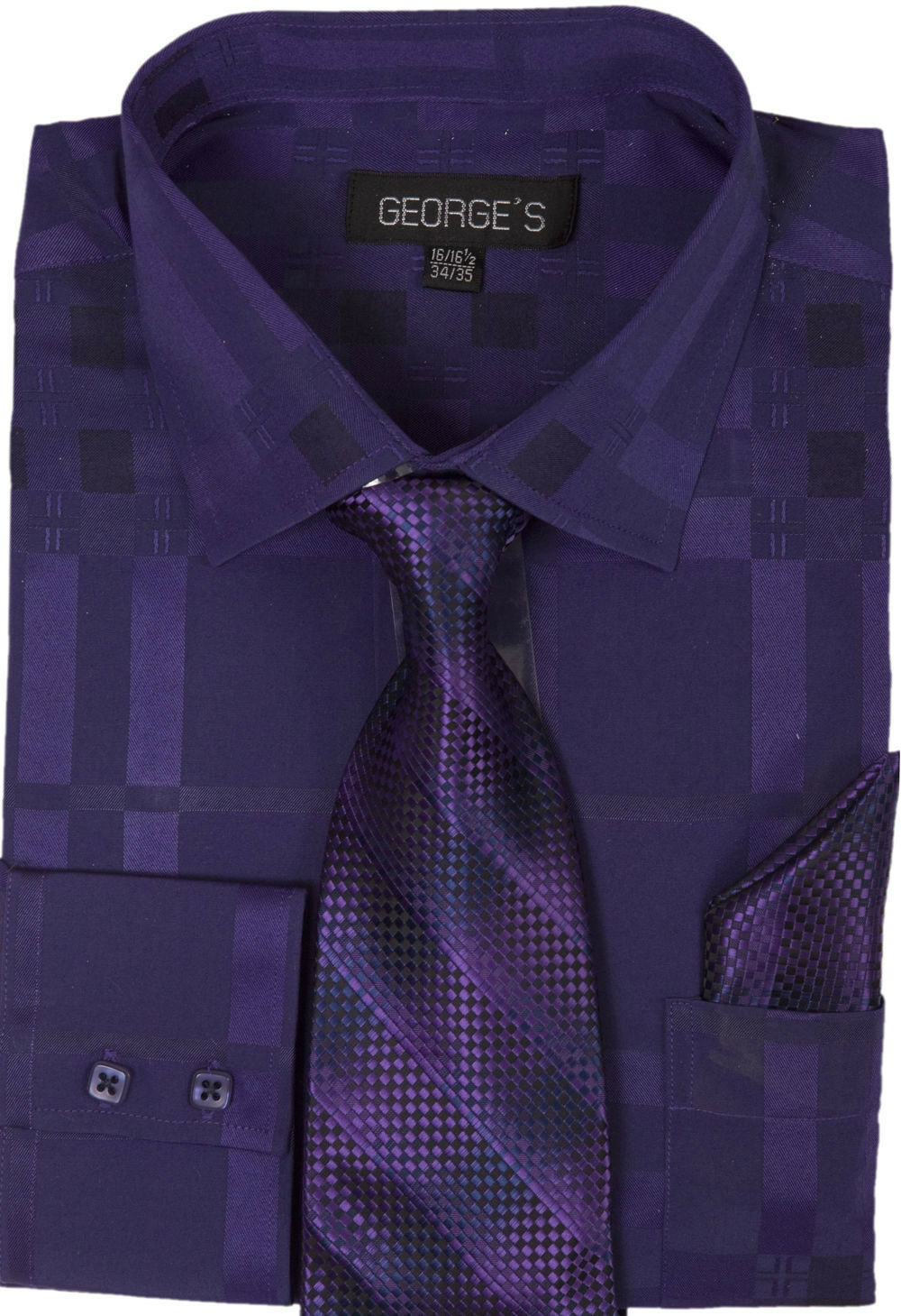 Milano Moda Men Shirt AH623C-Purple - Church Suits For Less