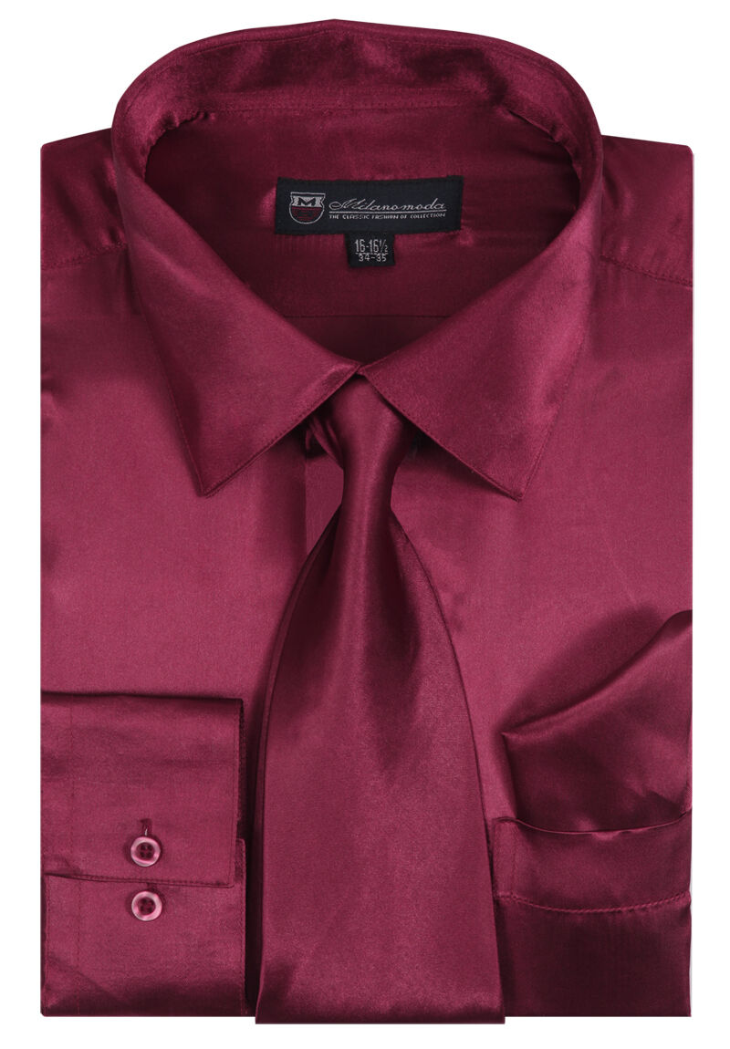 Milano Moda Shirt SG08C-Burgundy - Church Suits For Less