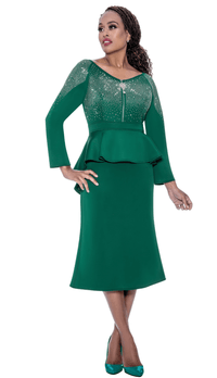 Stellar Looks Skirt Suit 1961-Emerald - Church Suits For Less