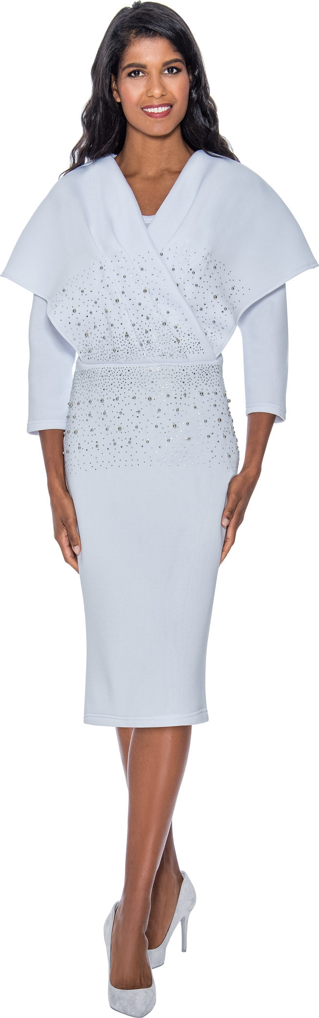 Stellar Looks Church Dress 1631-White - Church Suits For Less