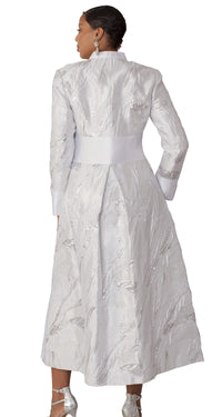 Taylor Church Robe 4821C-White/Silver - Church Suits For Less