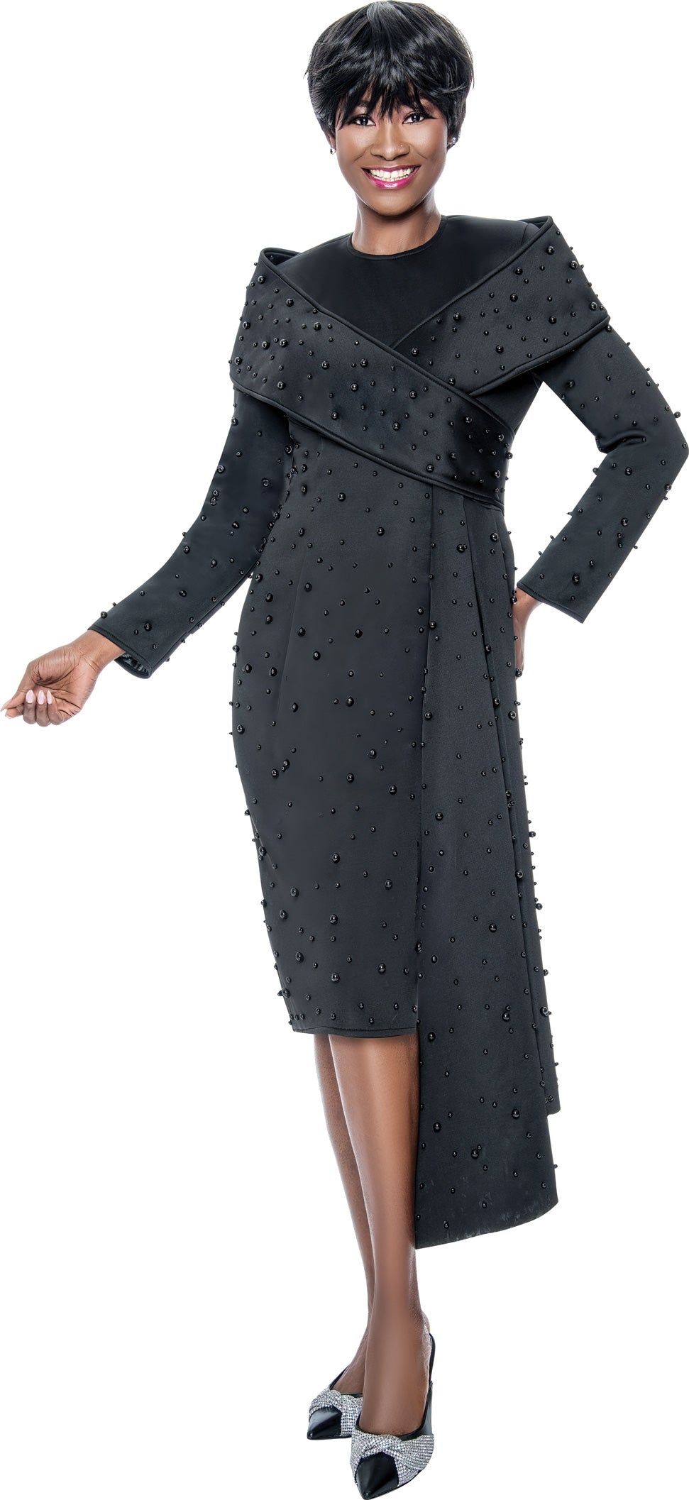 Terramina Church Dress 7111-Black - Church Suits For Less