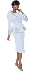 Terramina Church Suit 7108-White - Church Suits For Less