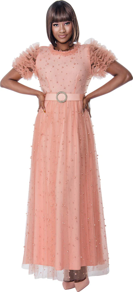 Terramina Church Dress 7999-Salmon - Church Suits For Less