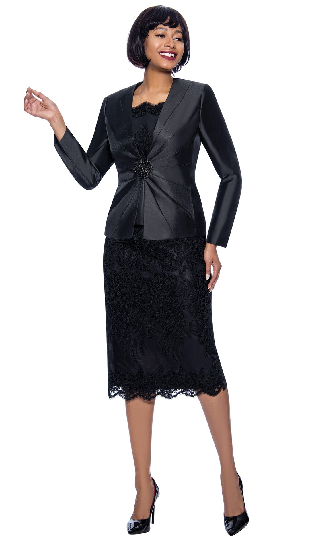 Terramina Suit 7817C-Black - Church Suits For Less