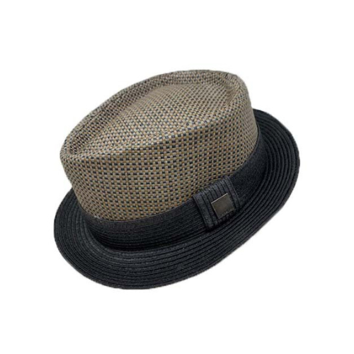 Men's Fashion Hat MSD- Straw Fedora Black - Church Suits For Less