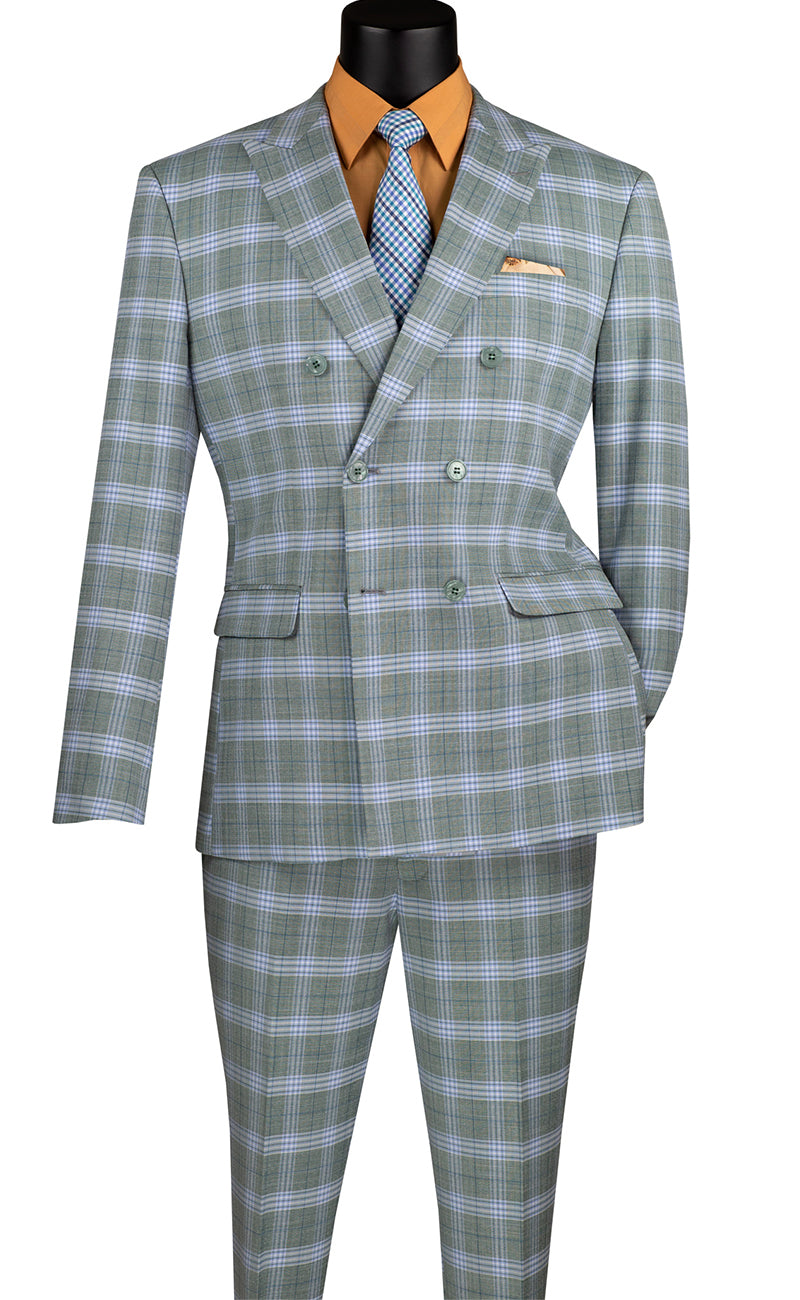 Vinci Men Suit SDW-2-Sea Grass - Church Suits For Less