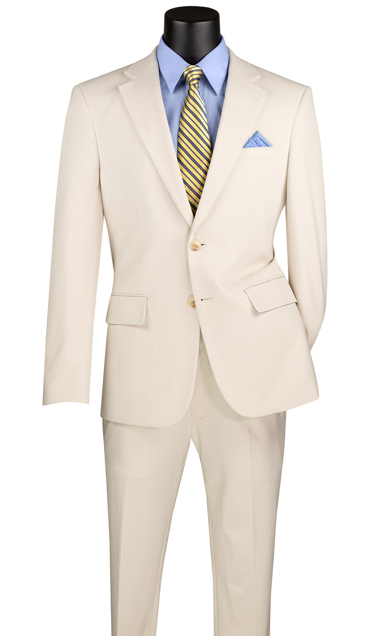 Vinci Men Suit SDX-3 Bone White - Church Suits For Less