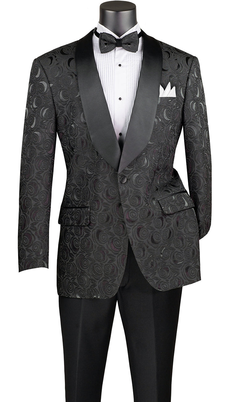 Vinci Slim Fit Jacket BF-8-Black - Church Suits For Less