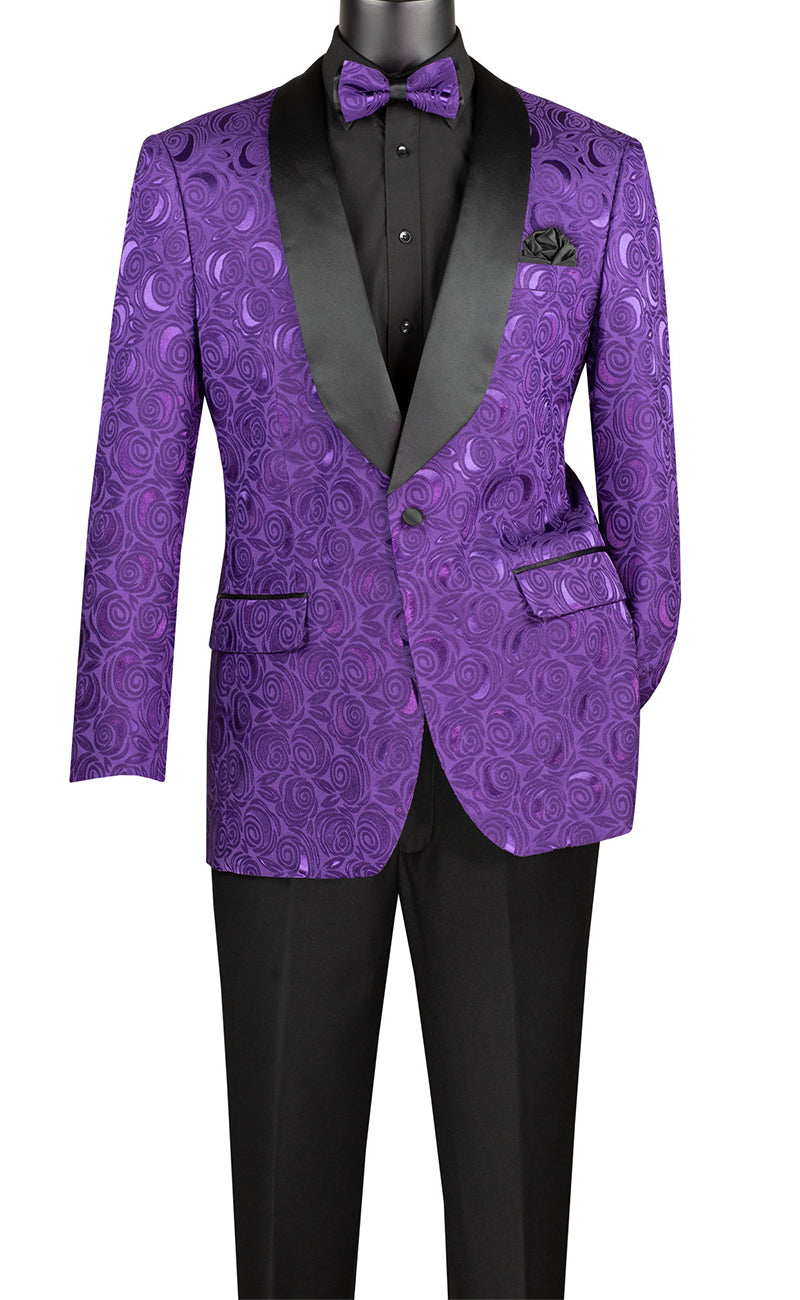 Vinci Slim Fit Jacket BF-8-Purple - Church Suits For Less