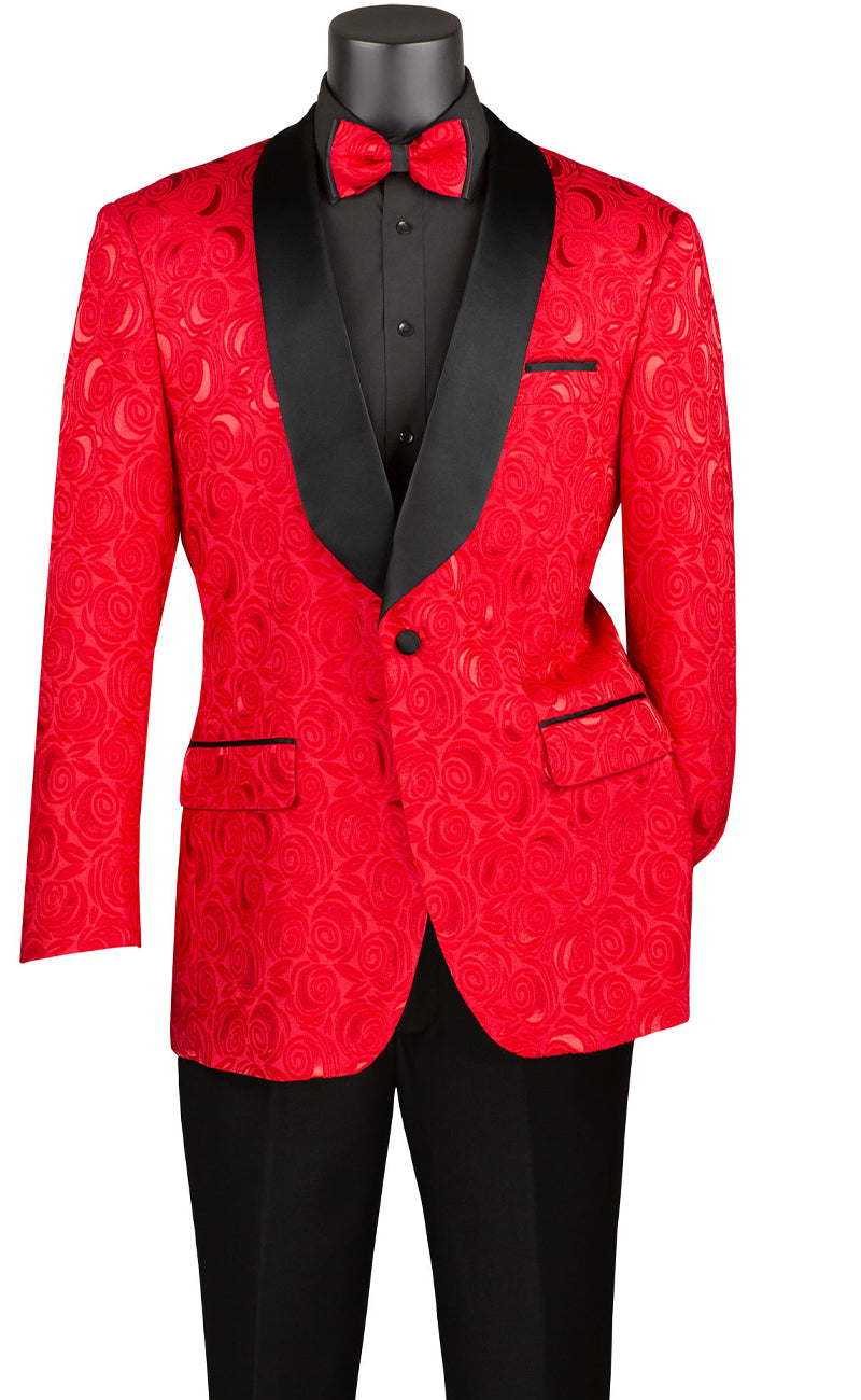 Vinci Slim Fit Jacket BF-8-Red - Church Suits For Less