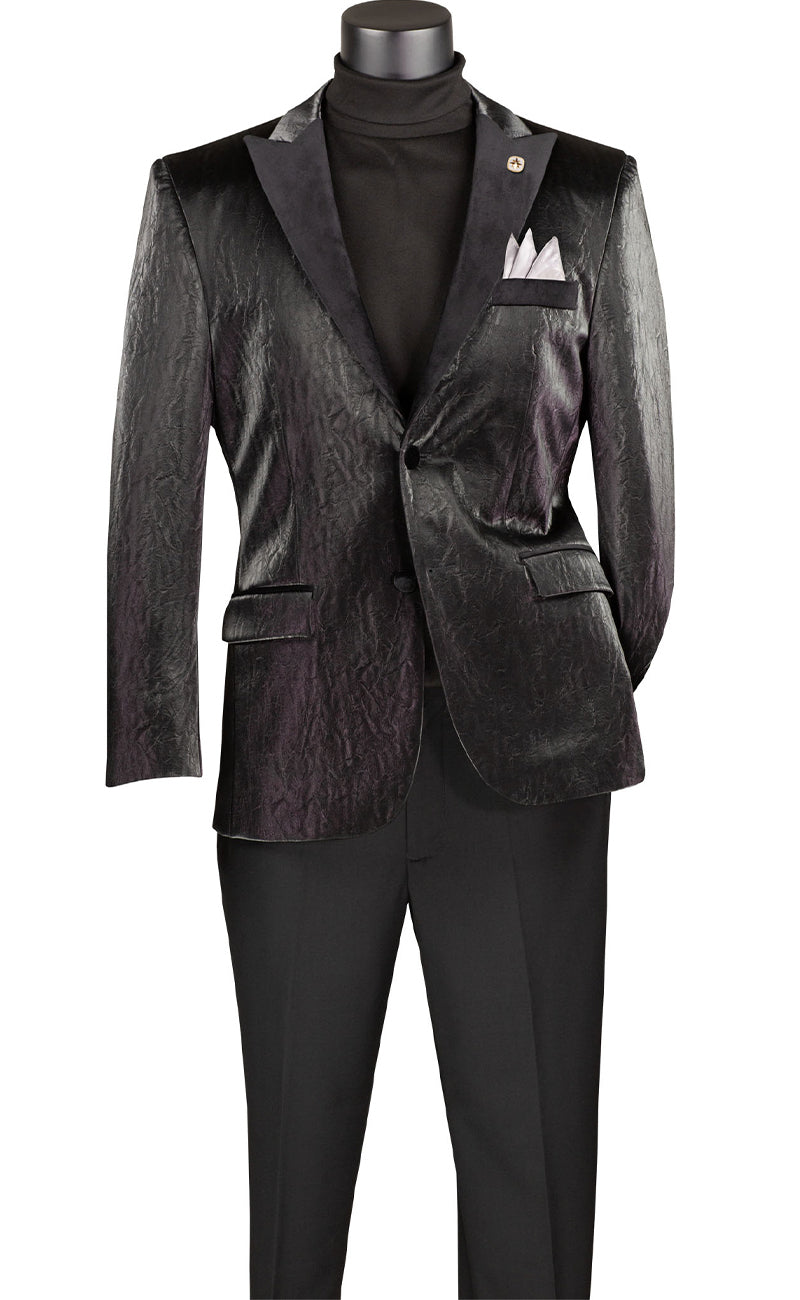 Vinci Slim Fit Jacket BML-1-Black - Church Suits For Less